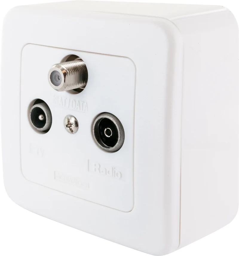 Multimedia Durchgangsdose Komplettset 8 dB