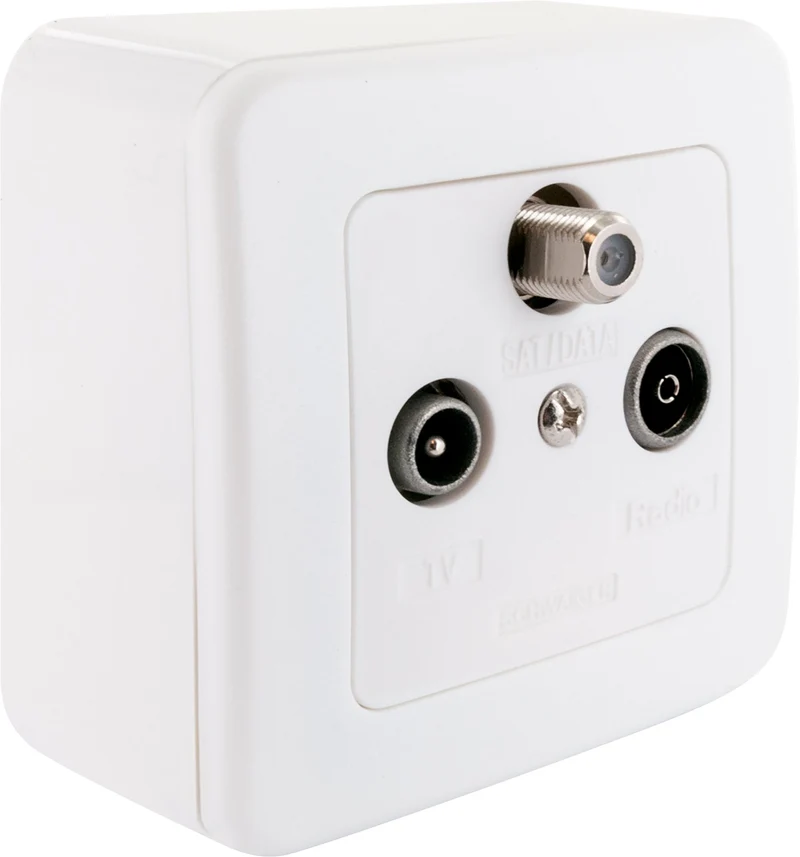 Multimedia Durchgangsdose Komplettset 8 dB
