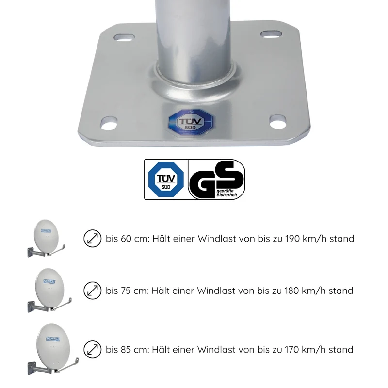 Wandhalter Aluminium Grau 25/35 cm