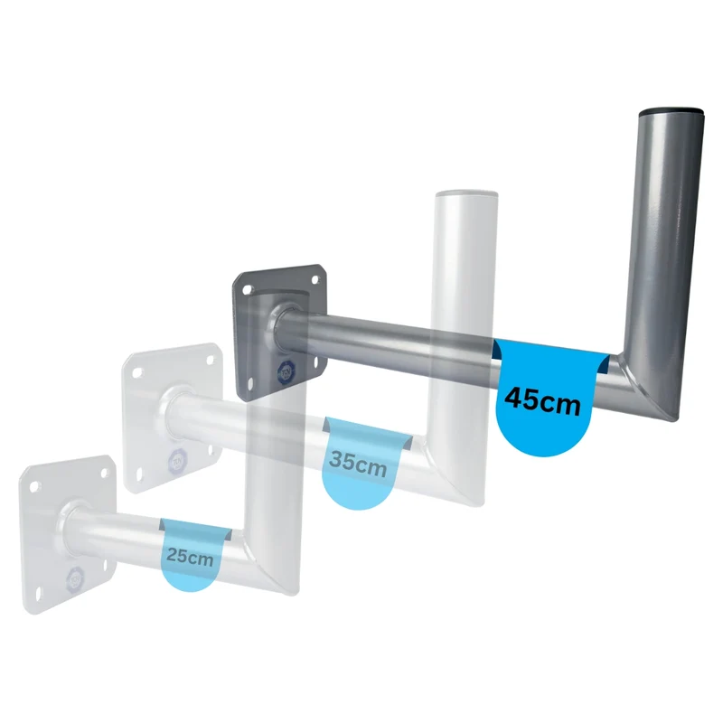 Wandhalter Aluminium Grau 25/35 cm