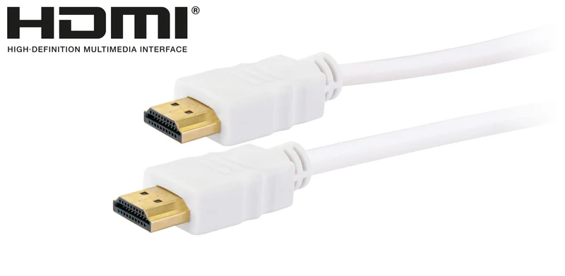 HDMI®-Kabel mit Ethernet 18 Gbit/s weiß/gold