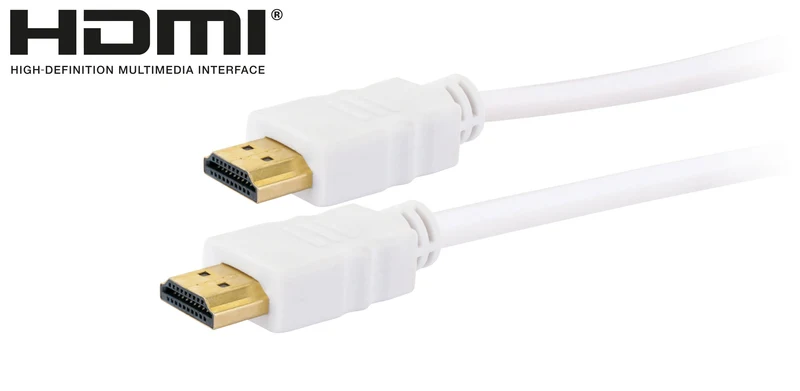 HDMI®-Kabel mit Ethernet 18 Gbit/s weiß/gold