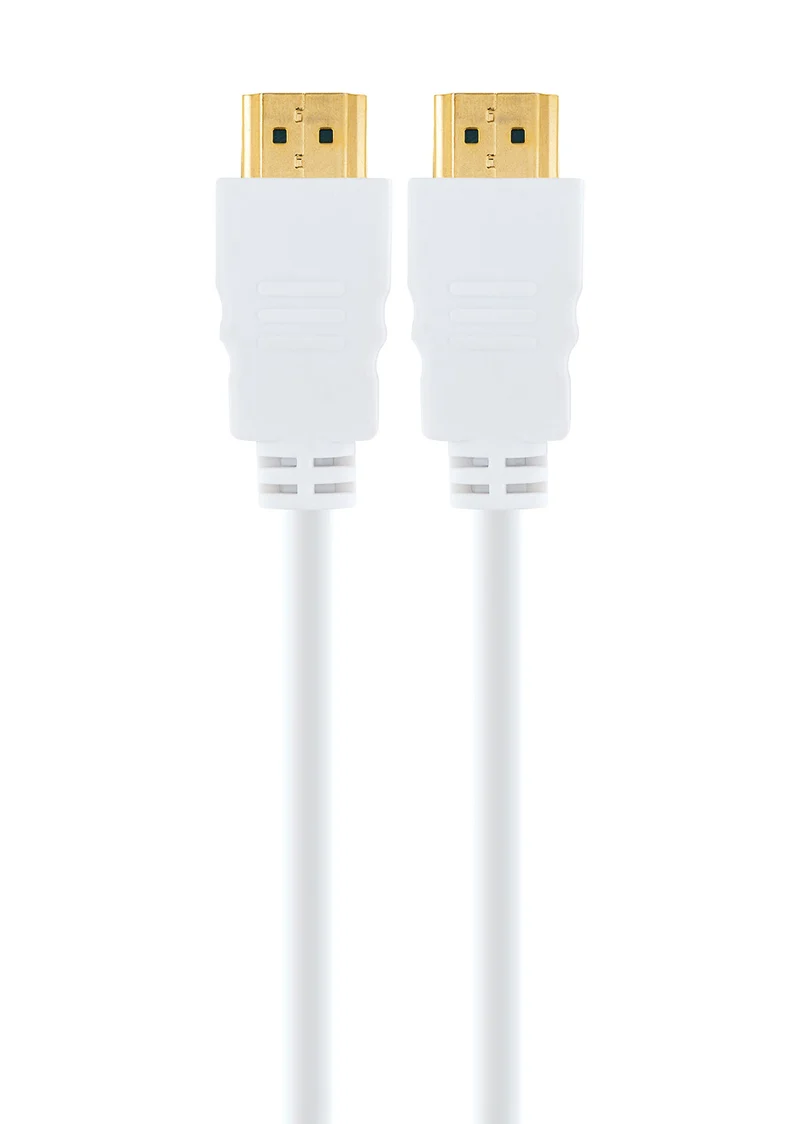 HDMI®-Kabel mit Ethernet 18 Gbit/s weiß/gold
