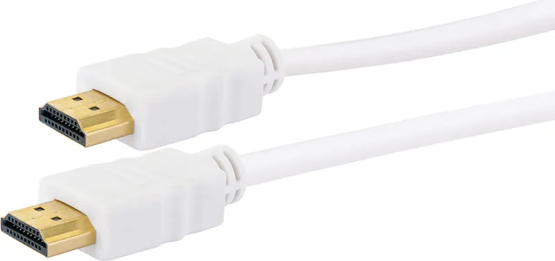 HDMI®-Kabel mit Ethernet 18 Gbit/s weiß/gold 1,5/3 m