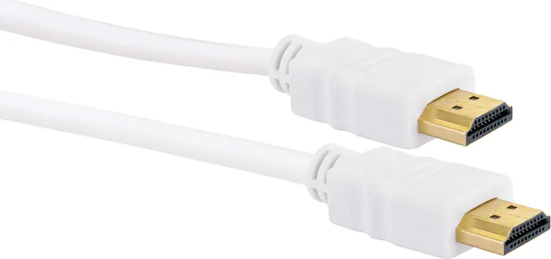 HDMI®-Kabel mit Ethernet 18 Gbit/s weiß/gold 1,5/3 m