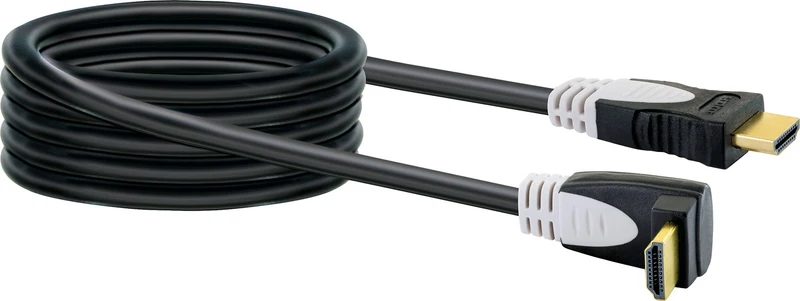 HDMI®-Kabel gewinkelt mit Ethernet 18 Gbits/s grau/schwarz 1,5/3 m