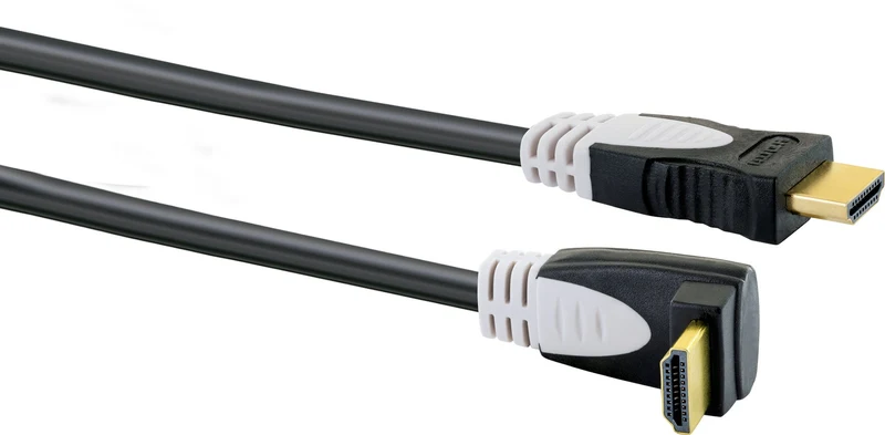 HDMI®-Kabel gewinkelt mit Ethernet 18 Gbits/s grau/schwarz 1,5/3 m
