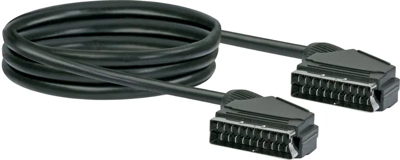 SCART Anschlusskabel Ø 7 mm 2/3 m schwarz