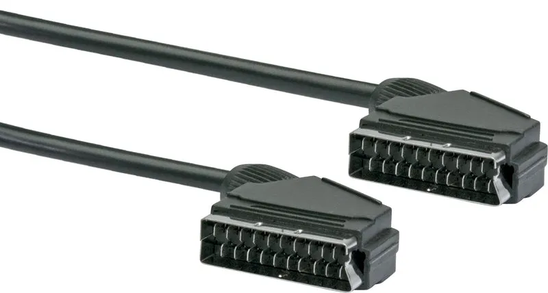 SCART Anschlusskabel Ø 7 mm 2/3 m schwarz