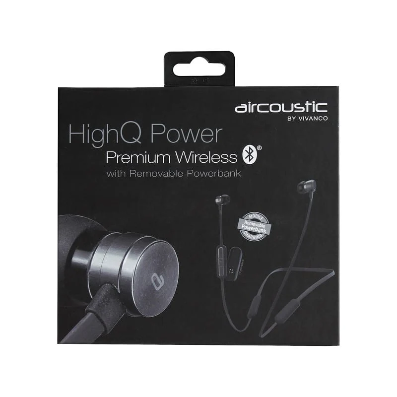 VIVANCO In-Ear Bluetooth Kopfhörer mit Powerbank, 8h Laufzeit und 400h Standby für Sport, Neckband Headset für Android & iOS, Bluetooth 4.2