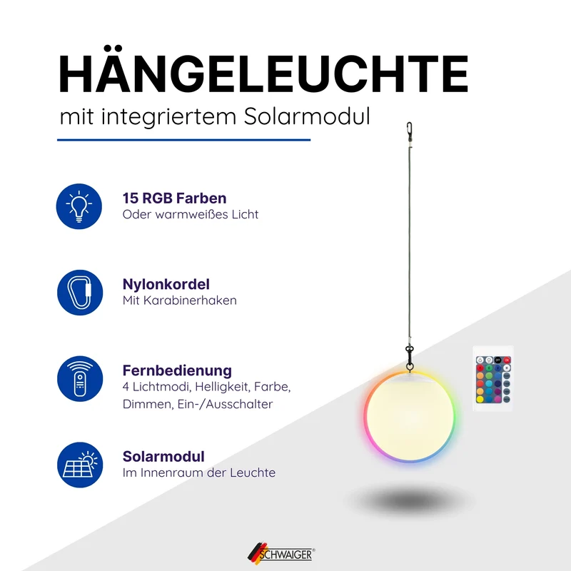 Solar-Hängeleuchte mit Nylonkordel