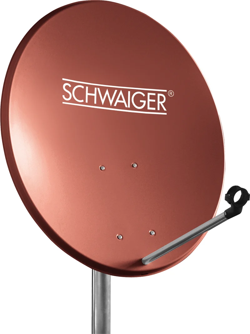 Stahl Satellitenschüssel Set 60 cm ziegelrot