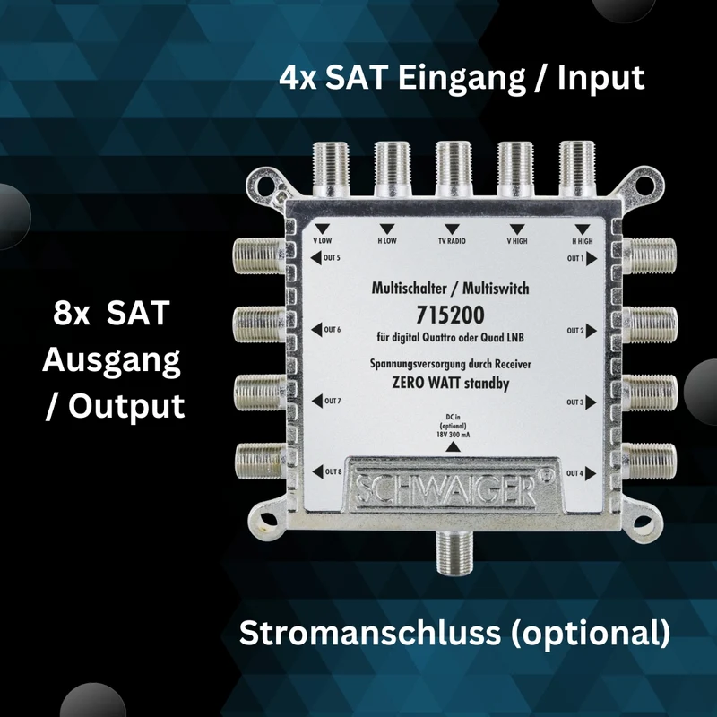 SAT Multischalter 5/8 mit Netzteil