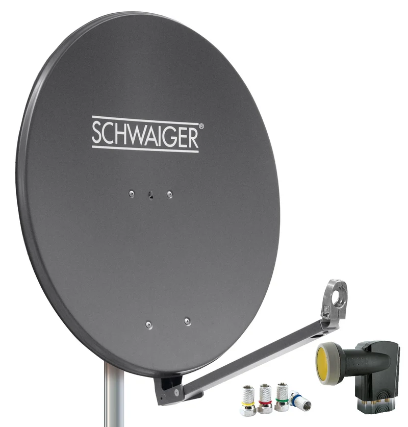 Satellitenanlage Set Anthrazit Aluminium 88 cm