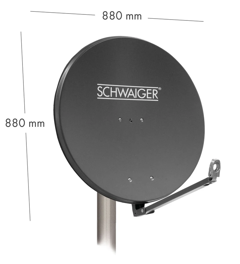Satellitenanlage Set Anthrazit Aluminium 88 cm