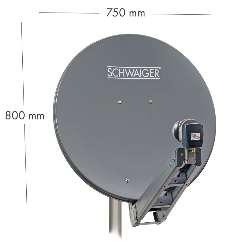 Satellitenanlage Set Anthrazit Aluminium 75 cm