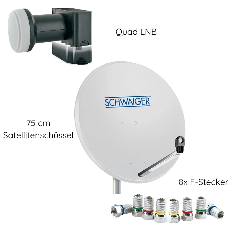 Satellitenanlage Set Hellgrau Stahl 75 cm