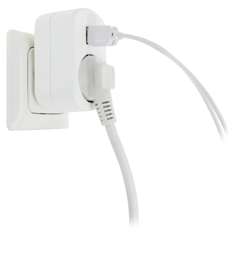 Ladegerät mit Steckdose + 2x USB-A