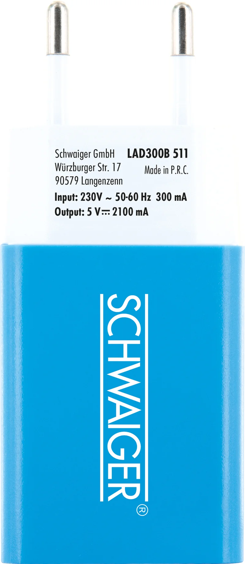 Ladegerät USB 2.0 A Pink/Blau