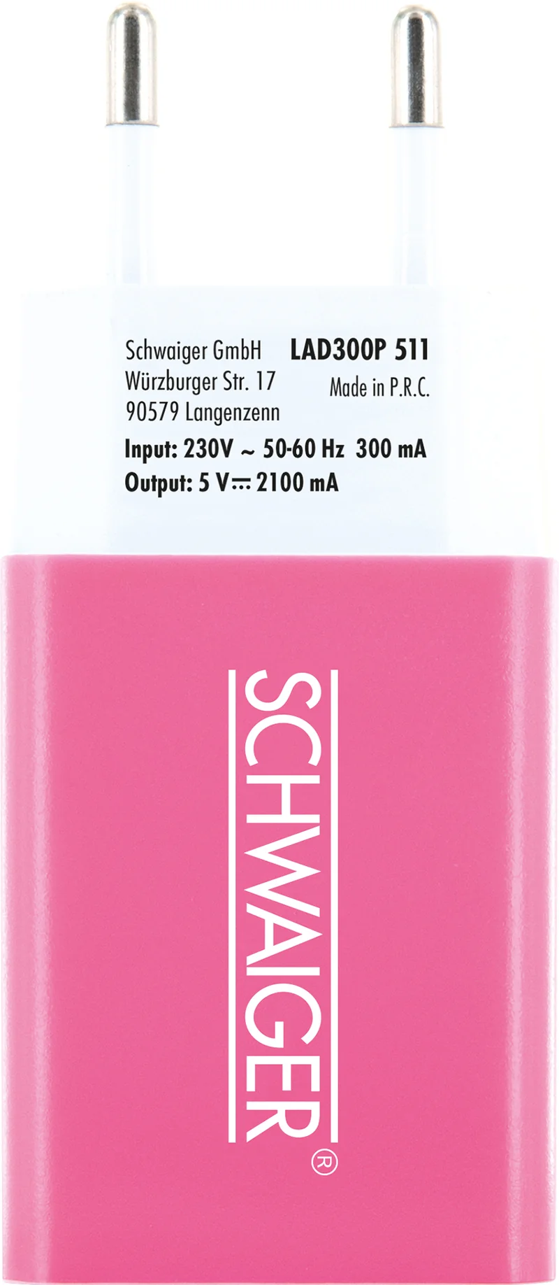 Ladegerät USB 2.0 A Pink/Blau
