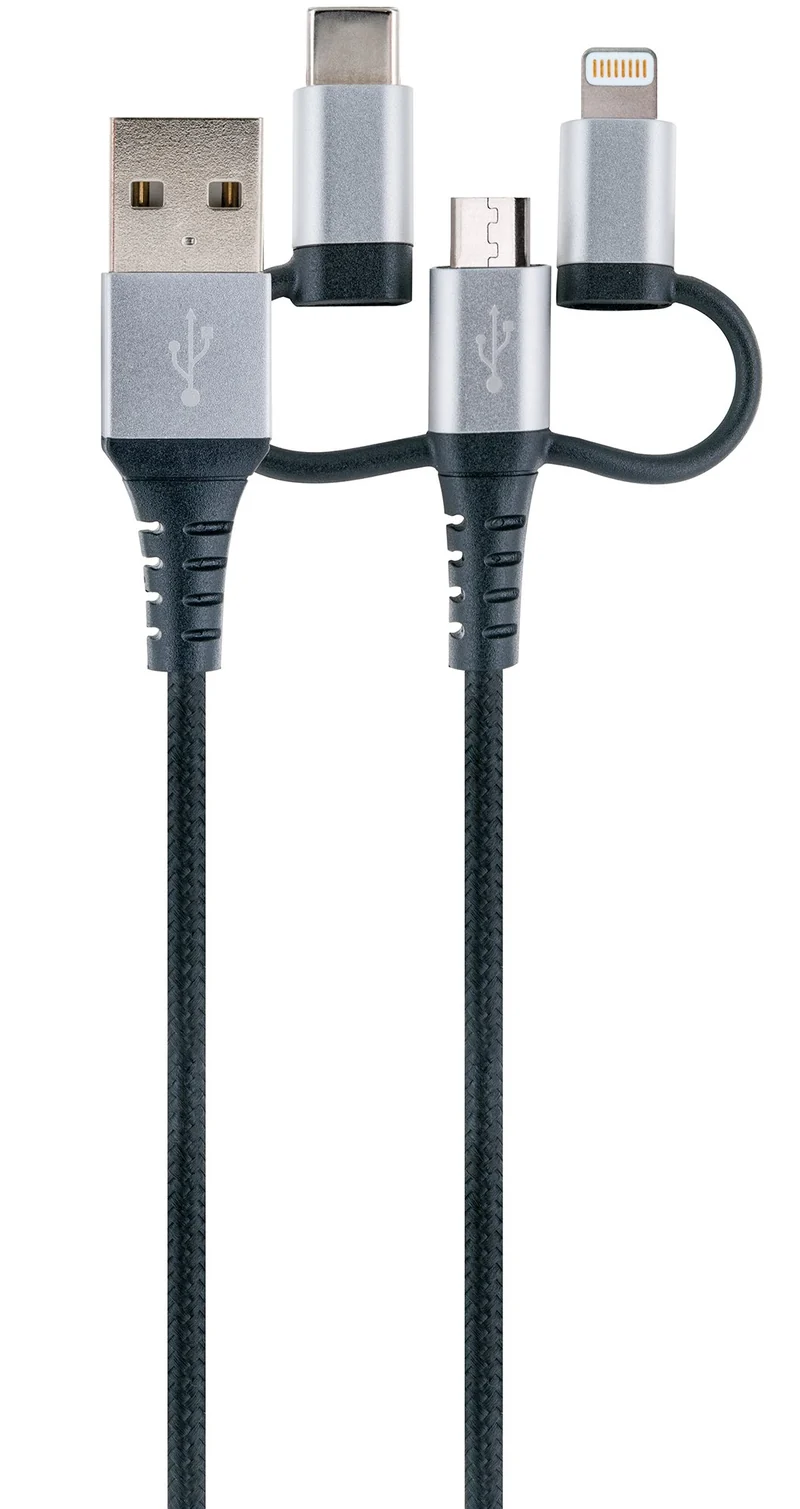 3in1-Kabel USB-C/Lightning/Micro-USB 1,5 m