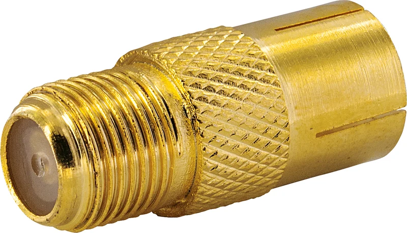 Adapter F- auf IEC-Buchse gold