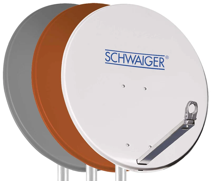 Aluminium Satellitenschüssel 60 cm Hellgrau/Rot/Anthrazit