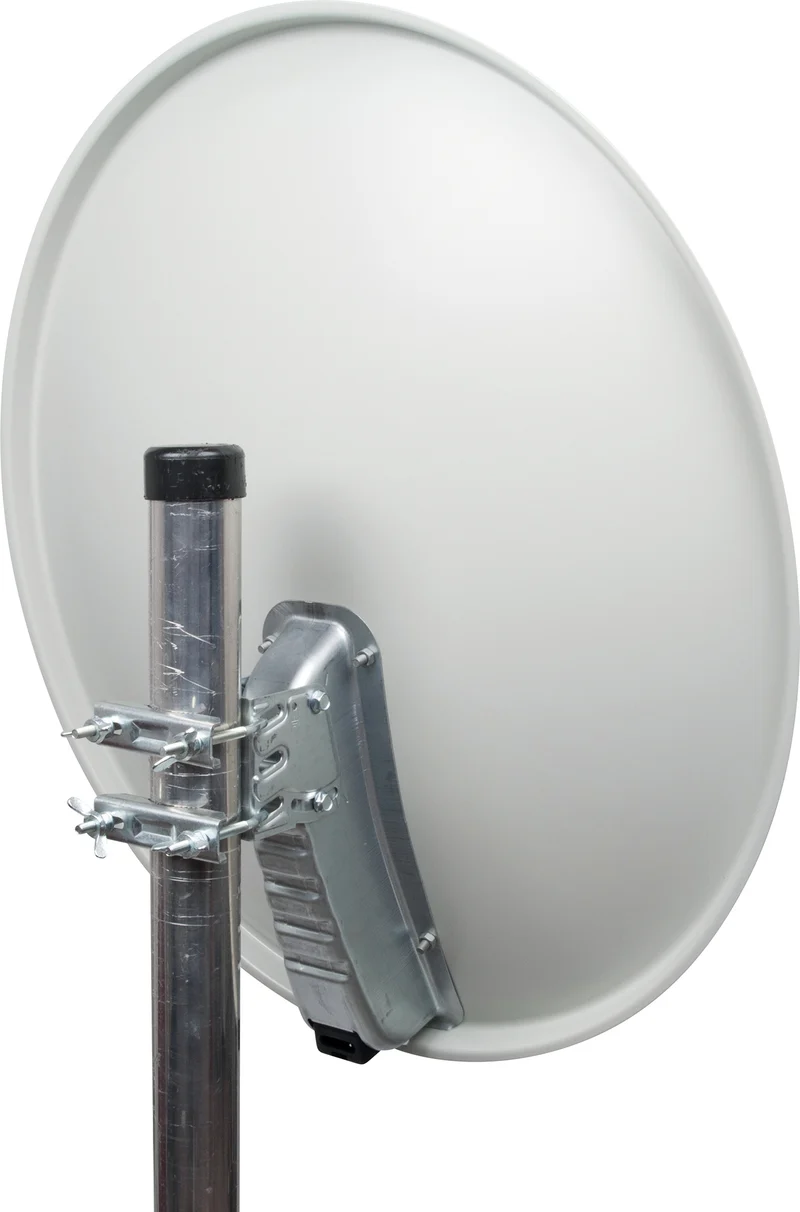 Aluminium Satellitenschüssel 60 cm Hellgrau/Rot/Anthrazit