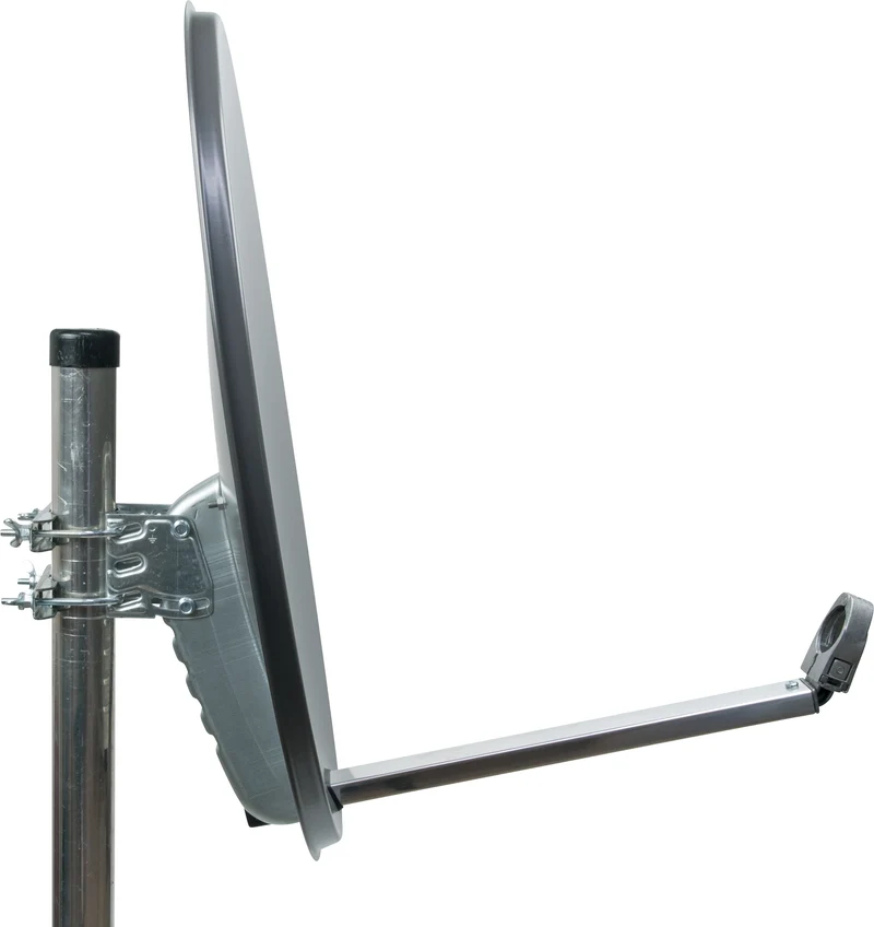 Aluminium Satellitenschüssel 60 cm Hellgrau/Rot/Anthrazit