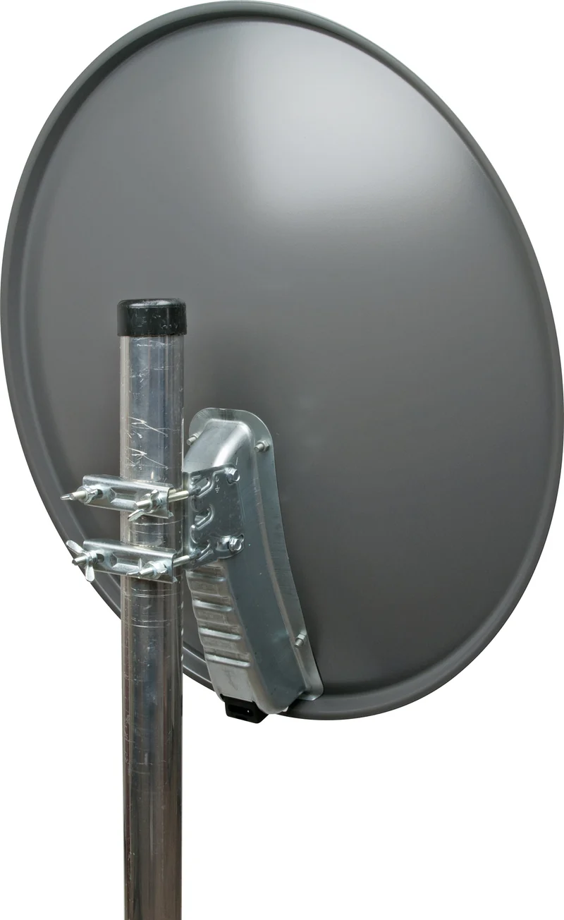 Aluminium Satellitenschüssel 60 cm Hellgrau/Rot/Anthrazit