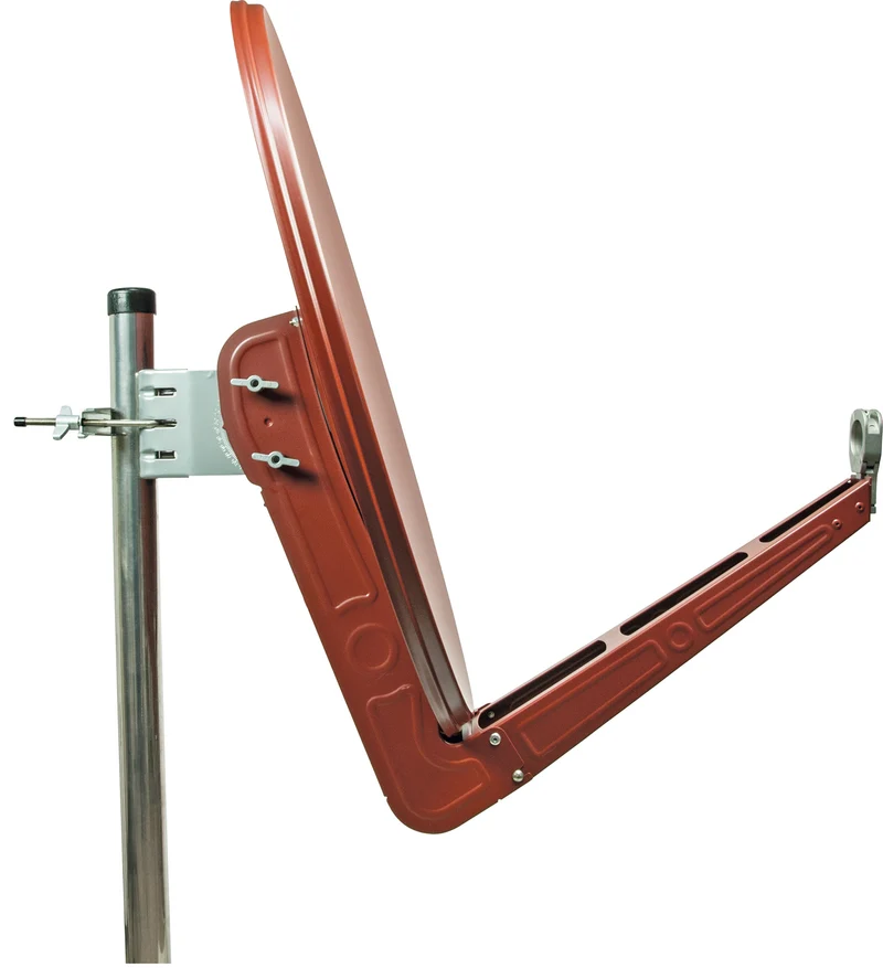 Aluminium Satellitenschüssel LNB-Doppeltragarm 80 cm Hellgrau/Rot/Anthrazit