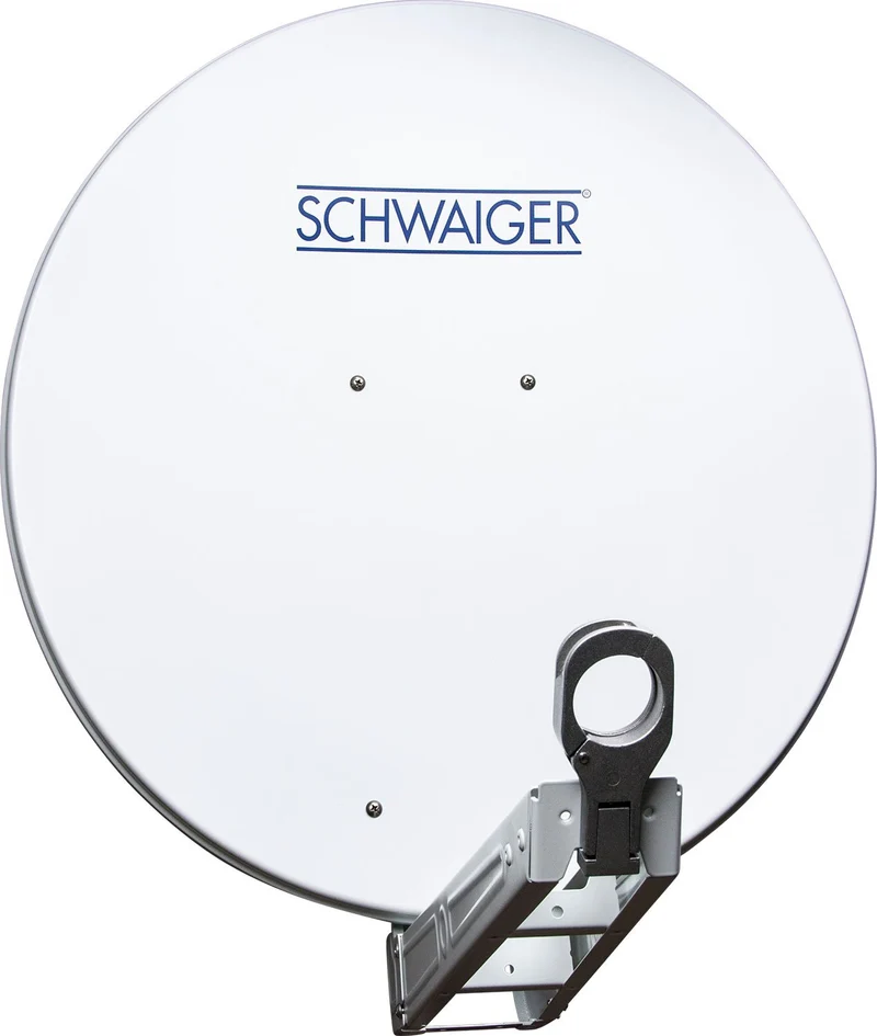 Aluminium Satellitenschüssel LNB-Doppeltragarm 80 cm Hellgrau/Rot/Anthrazit