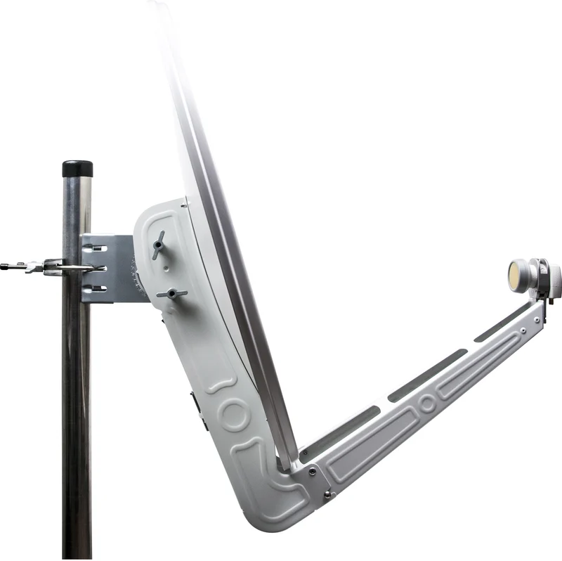 Aluminium Satellitenschüssel LNB-Doppeltragarm 80 cm Hellgrau/Rot/Anthrazit