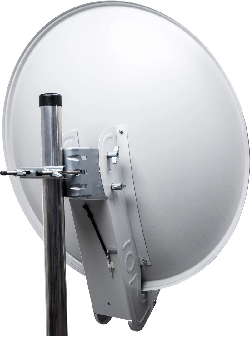 Aluminium Satellitenschüssel LNB-Doppeltragarm 80 cm Hellgrau/Rot/Anthrazit