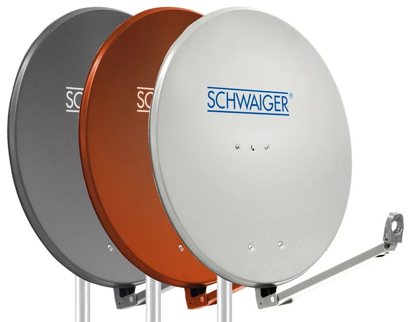 Aluminium Satellitenschüssel 80 cm Hellgrau/Rot/Anthrazit