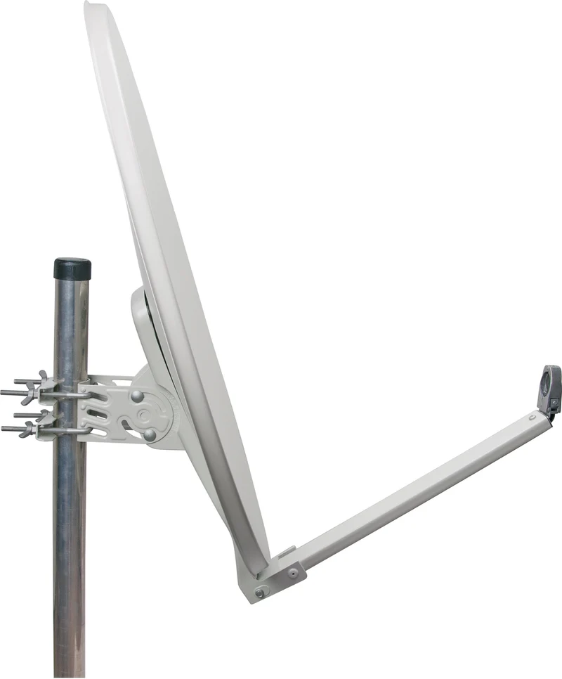 Aluminium Satellitenschüssel 80 cm Hellgrau/Rot/Anthrazit