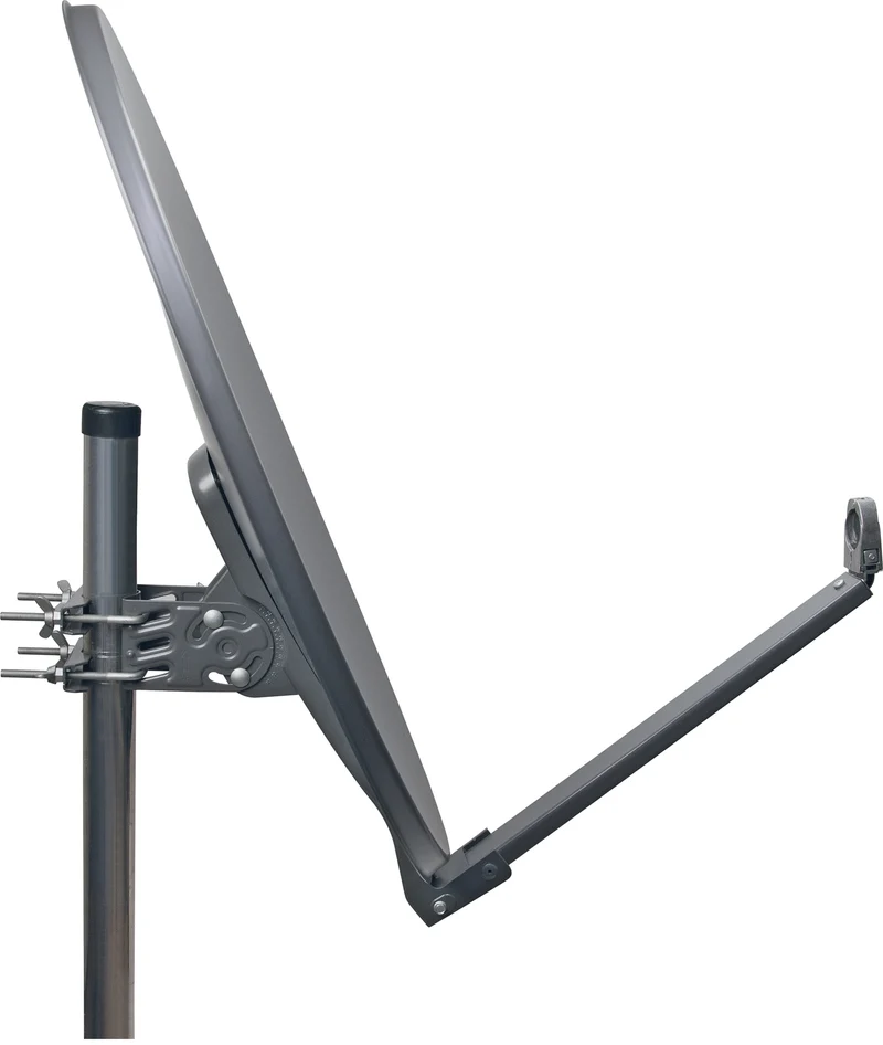 Aluminium Satellitenschüssel 80 cm Hellgrau/Rot/Anthrazit