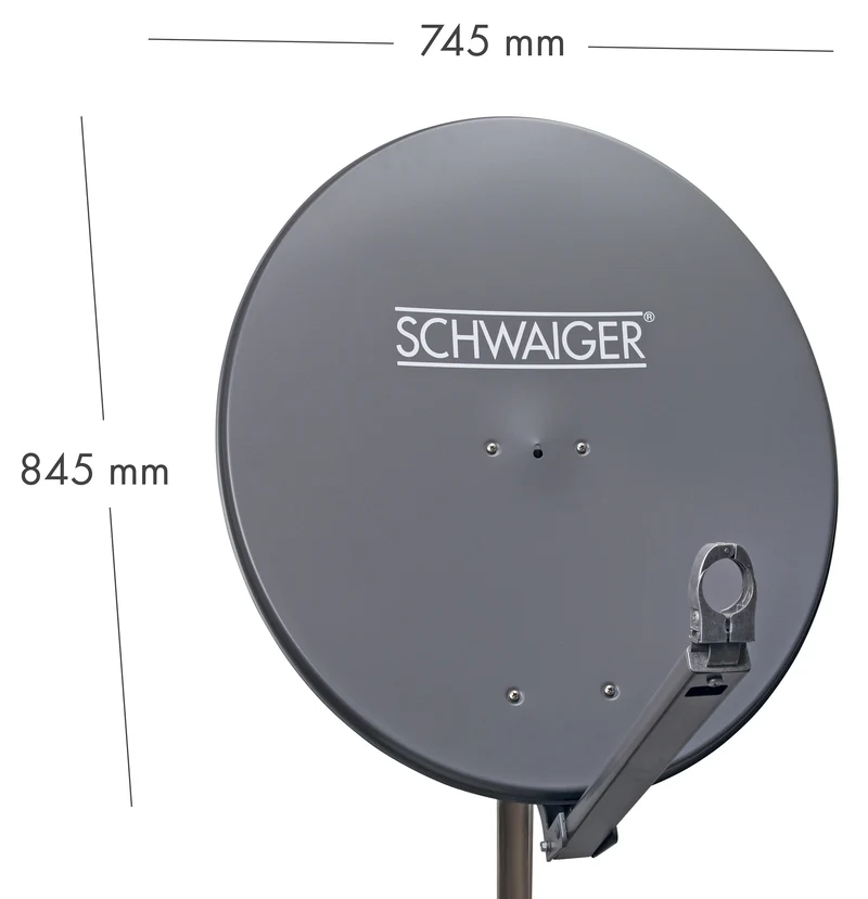 Aluminium Satellitenschüssel 80 cm Hellgrau/Rot/Anthrazit