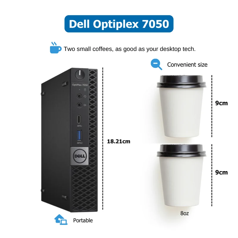 Dell OptiPlex 7050 Micro Desktop PC i5-6500T 16GB RAM 1TB SSD Windows 11 [~Refurbished: Excellent]