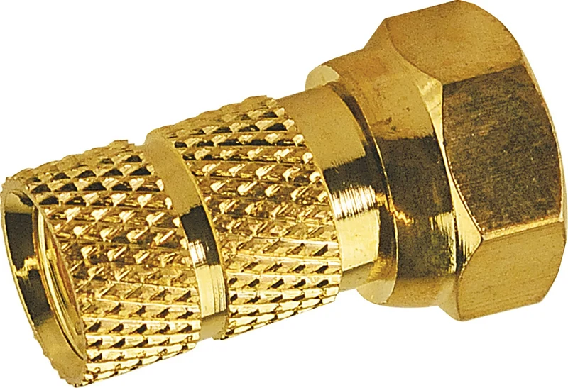 F-Aufdrehstecker 1/2 Stk. Ø 6,5 mm gold