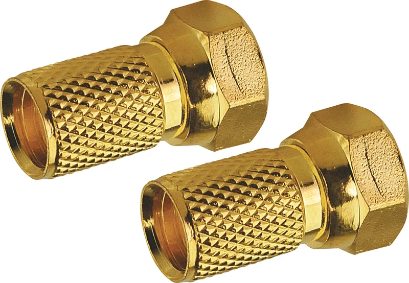 F-Aufdrehstecker 1/2 Stk. Ø 7 mm gold