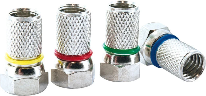 F-Aufdrehstecker 4er Set farbcodiert Ø 7 mm