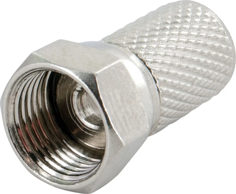 F-Stecker 2er Set Ø 7 mm mit Gummitülle
