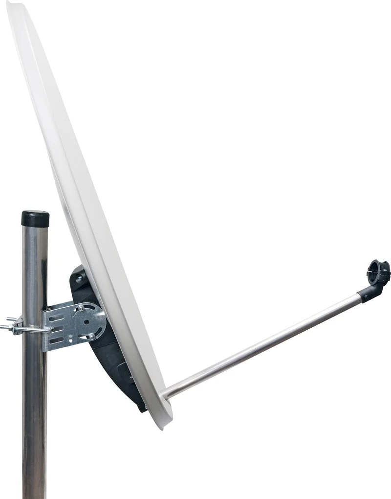 Satellitenanlage Set Hellgrau Stahl 72 cm mit Quad LNB