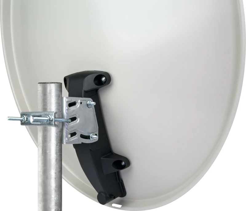 Satellitenanlage Set Hellgrau Stahl 72 cm mit Quad LNB