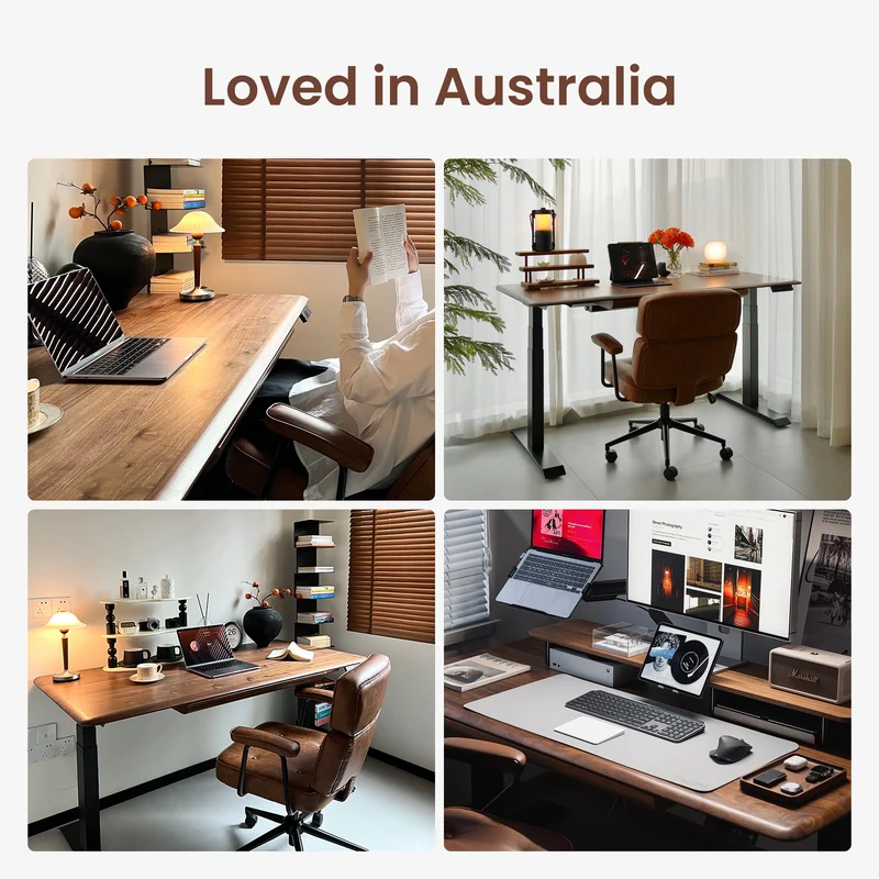9am HOME Pesk Pro Hardwood Home Office Electric Standing Desk - (American Walnut Top)(1500*750mm)