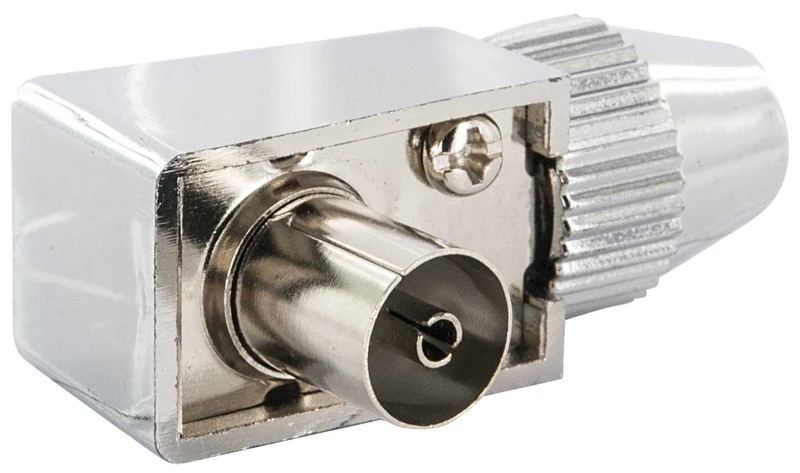 IEC Winkelbuchse Ø 4 - 7,5 mm verchromt