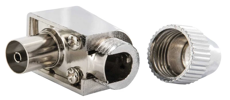 IEC Winkelbuchse Ø 4 - 7,5 mm verchromt