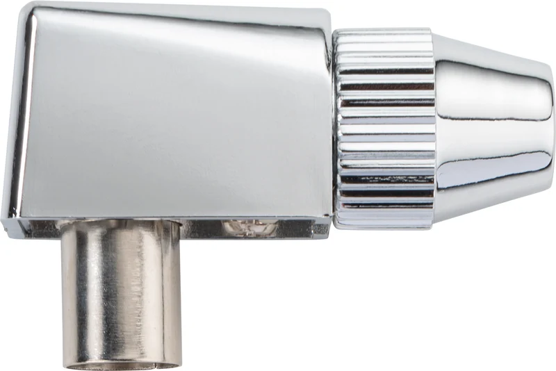 IEC Winkelstecker Ø 4 - 7,5 mm verchromt
