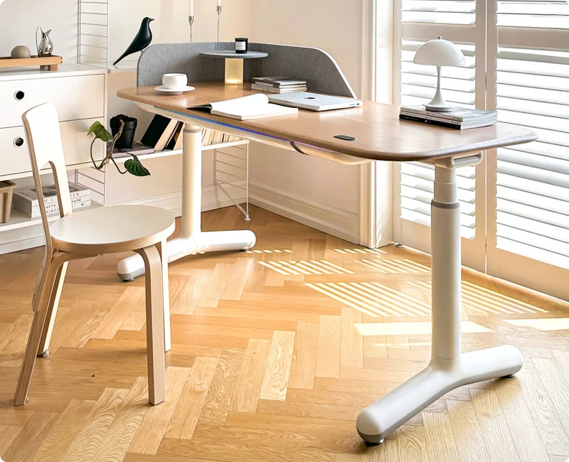 9am HOME Dora Pro Hardwood Smart Electric Standing Desk - (White Birch Plywood Top)(1600*700mm)